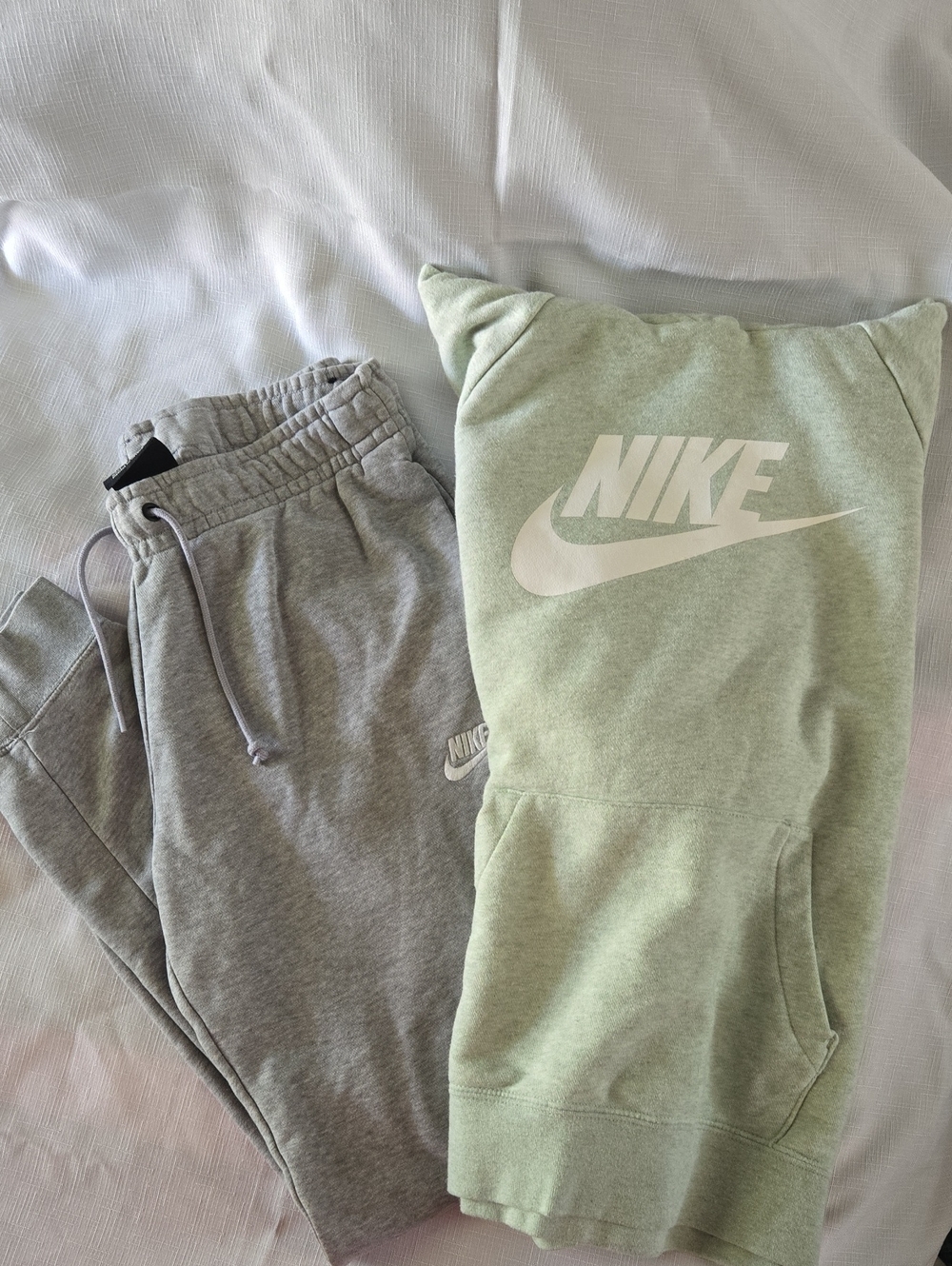 Set Of Nike Mint Green Hoodie with Heather Gray Joggers